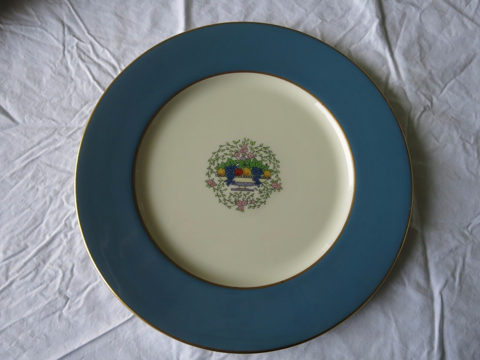 Lenox Somerset Blue Gold Dinner Plate Autumn Marshall Field S13F 10.25\