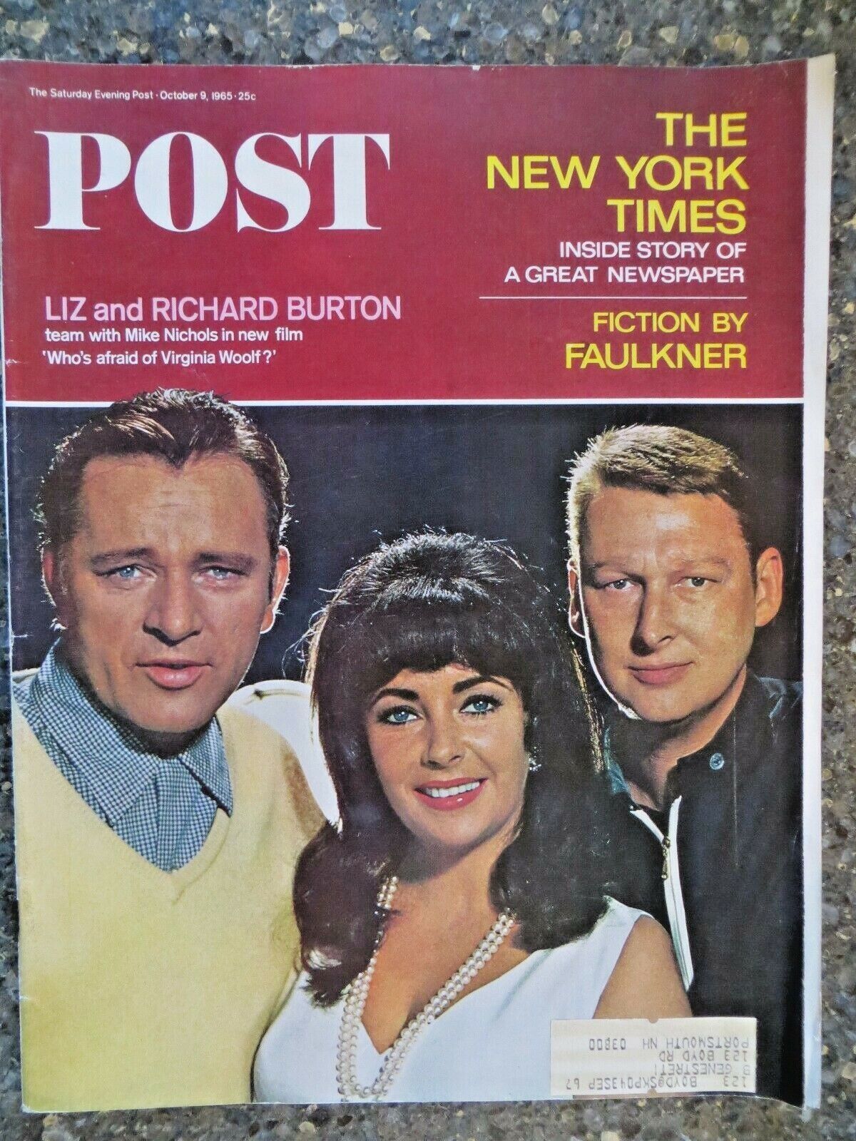 Saturday Evening Post Magazine October 9,1965 Liz Taylor Rich Burton VINTAGE ADS