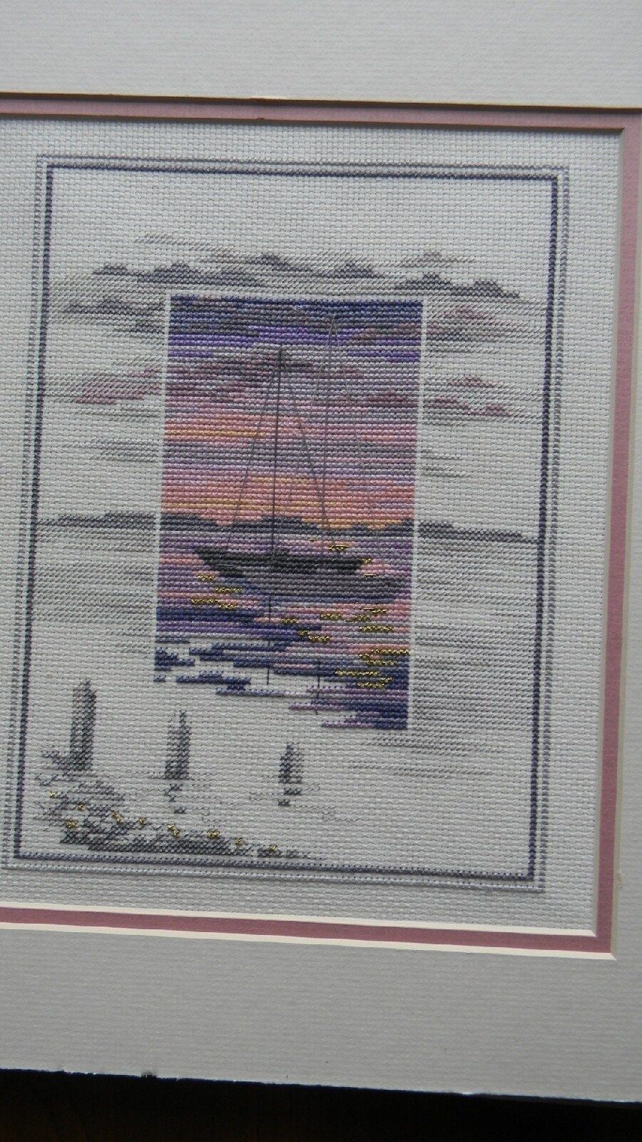 Completed SWALWELL Needle Treasures Cross Stitch SUNSET - WATER\'S EDGE - JCA New