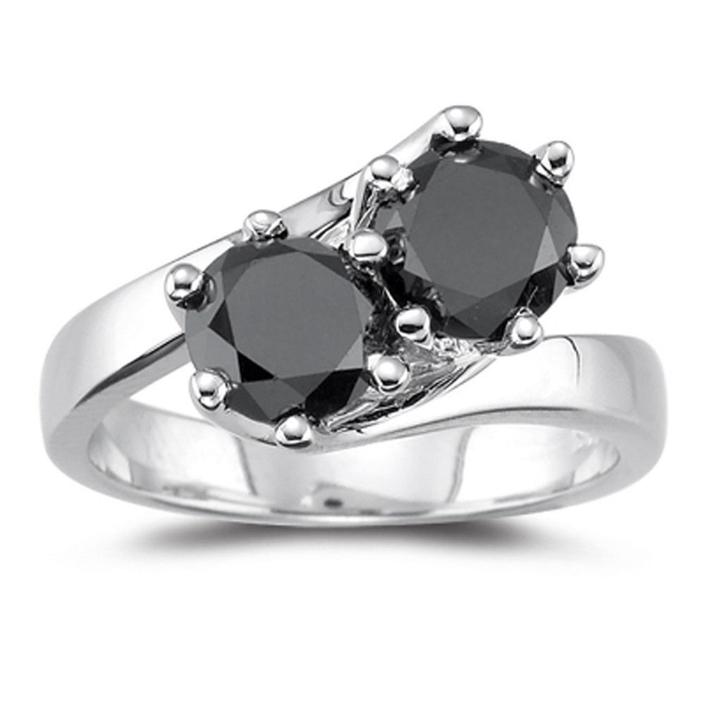 designer 3.11 ct black round SOLITAIRE 925 sterling silver wedding ring DK- 2 6 