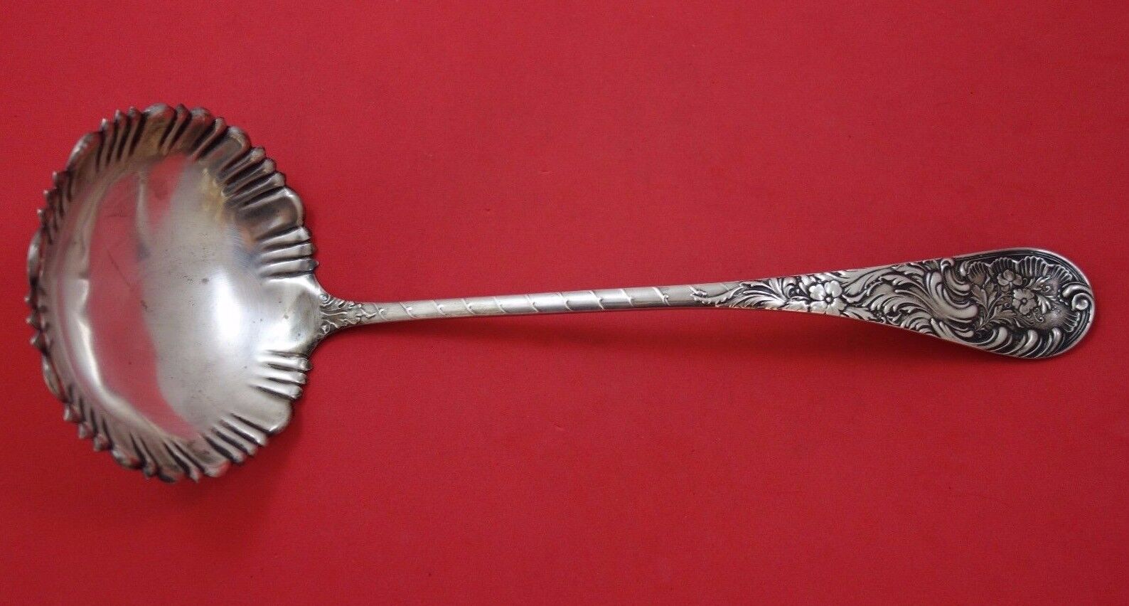 Louvre by Wood & Hughes Sterling Silver Soup Ladle w/Fluted Bowl 12 3/4\