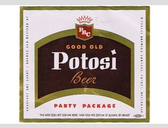 1950s Potosi Party Package Beer Quart Metallic Gold Unused Trove