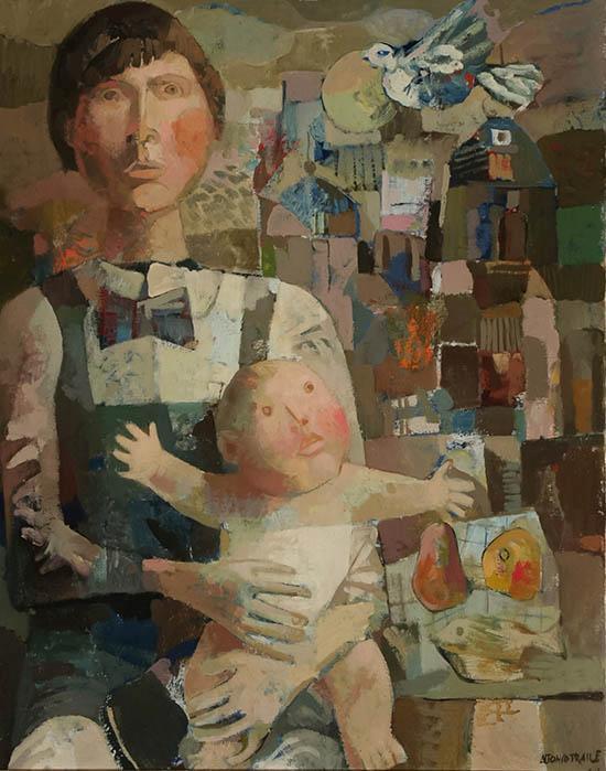 Alfonso Fraile (Spanish 1930-1988), Mother and Child, Signed Oil on C... Lot 279