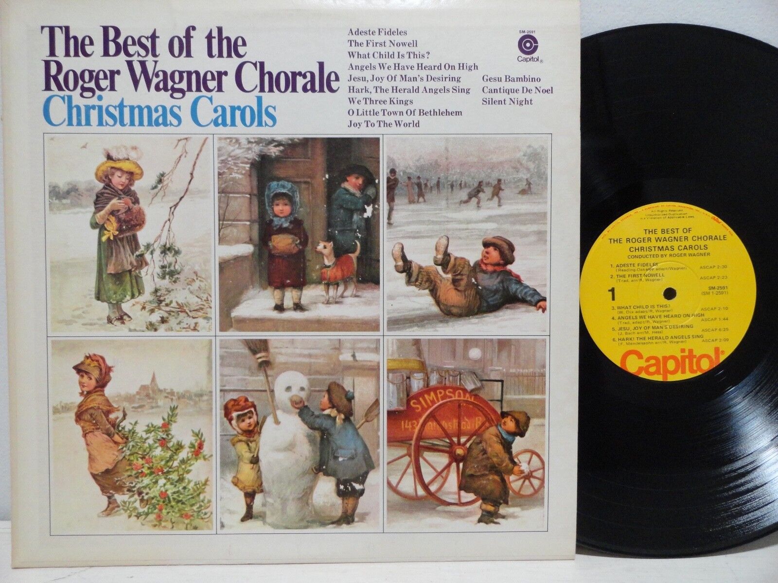 The Best Of The Roger Wagner Chorale Christmas Carols LP 2591 Capitol Yellow