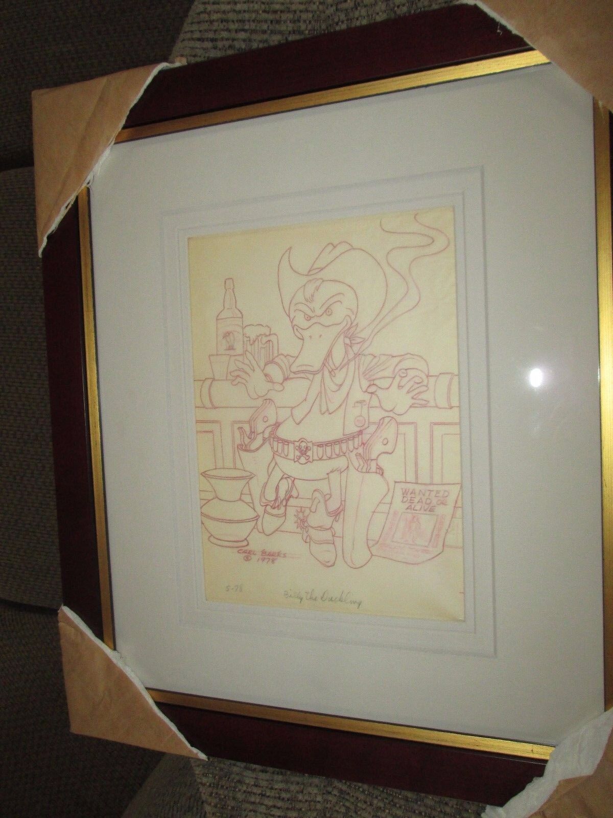 Carl Barks original pencil drawing Billy the Duckling 1978 Animal Quackers