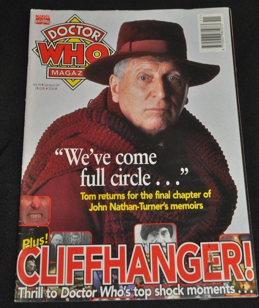 Vintage Doctor Who Magazine 249 Mar 1997 Tom Baker cover Best cliffhangers