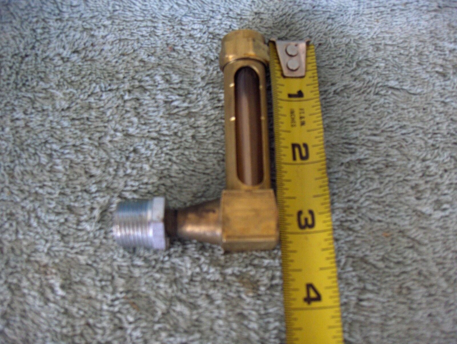 VINTAGE BRASS OIL LEVEL SIGHT GLASS  HIT & MISS,STEAM & SMALL ENGINE, FARM USE