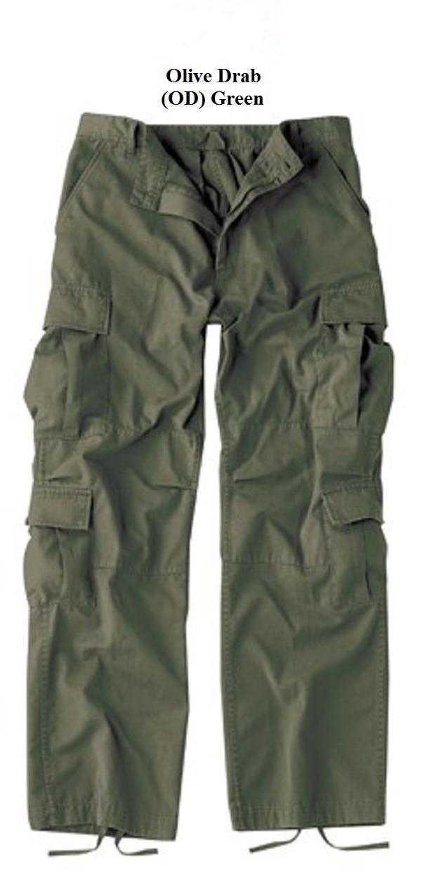 Olive Green VINTAGE PARATROOPER FATIGUES BDU Cargo Pants USMC Army USAF Seabees 