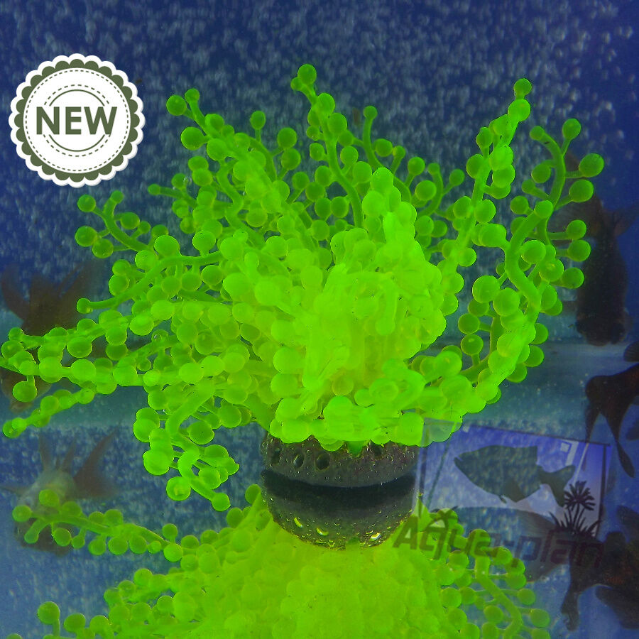 1pc fish tank aquarium decoration/ ornament, silicone sea anemone green