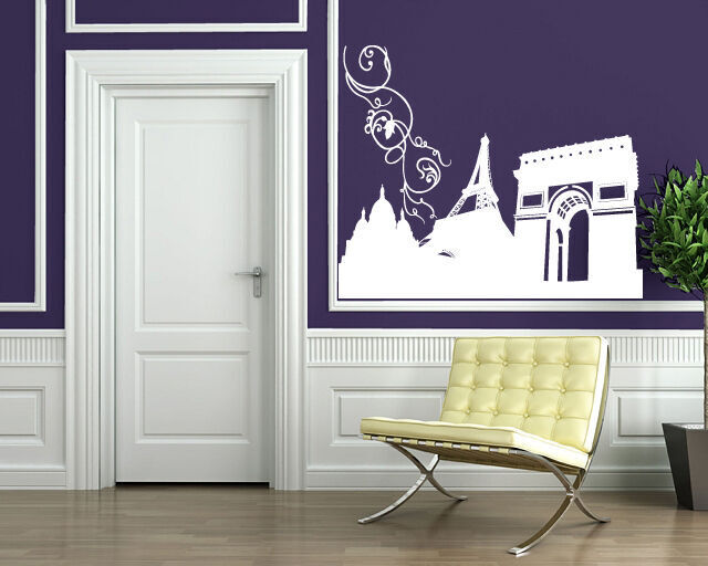 Large Vinyl Decal Wall Sticker Abstract Image Symbols of Paris (n660)