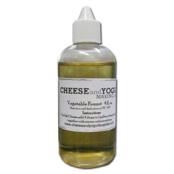 Liquid Vegetable Rennet - 4oz for Cheese Making (Super Industrial Strength)