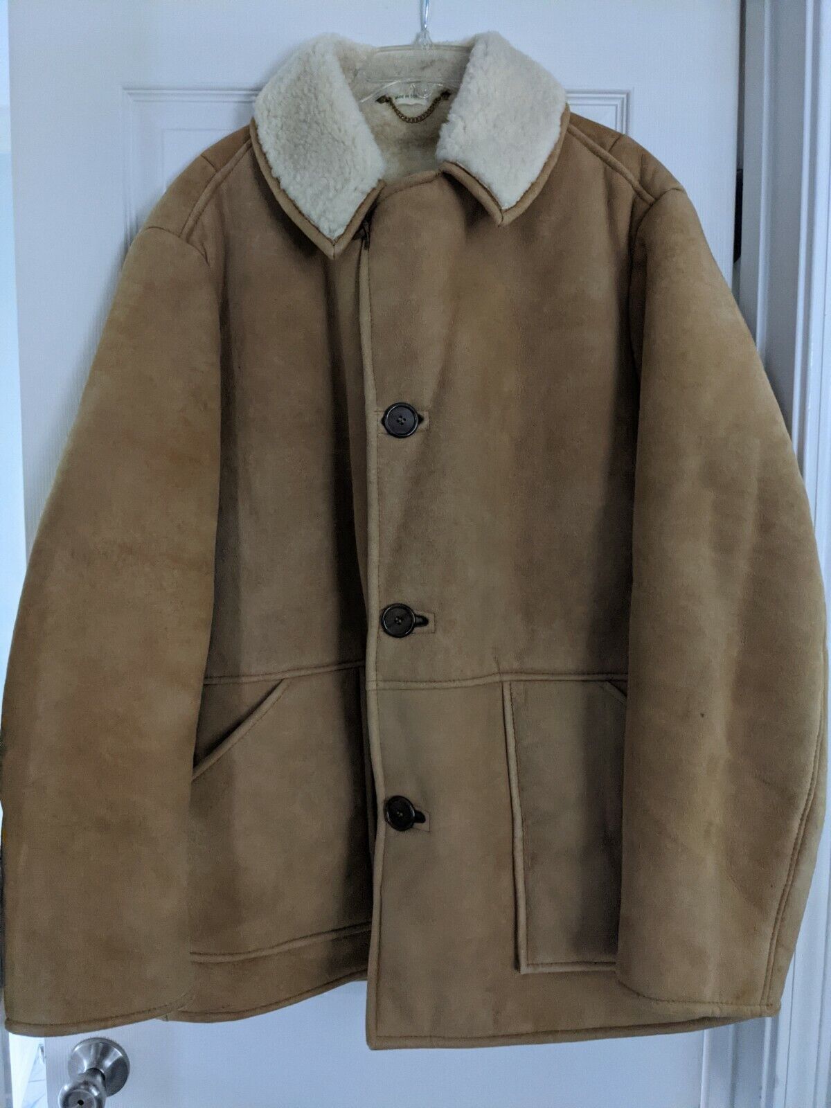 Vintage Antartex Scotland Lambskin Suede Men\'s Coat Jacket 46T VGUC