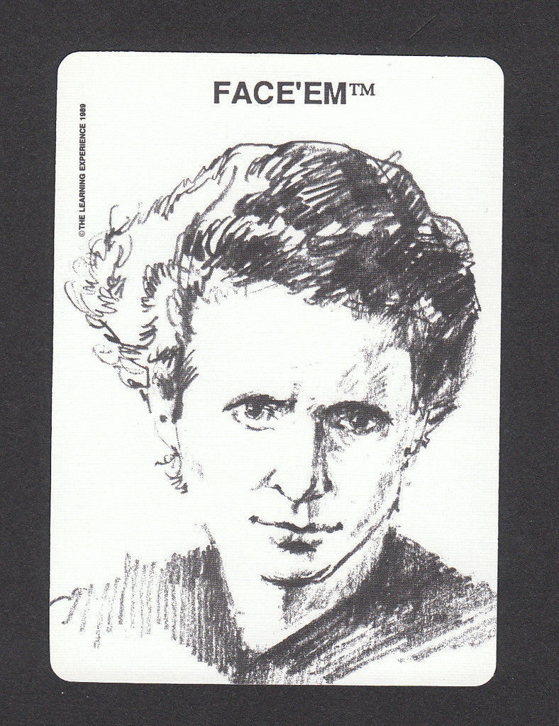 Madame Marie Curie 1989 Face \'Em Collector Card