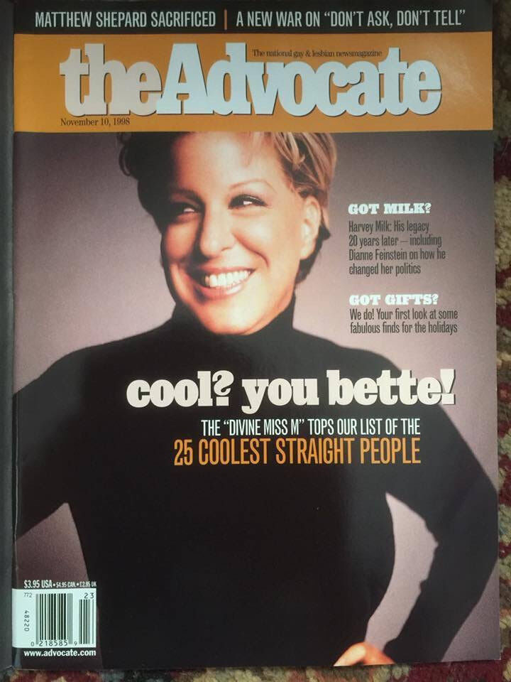 Bette Midler the Advocate 1998 cover pre Hello Dolly days