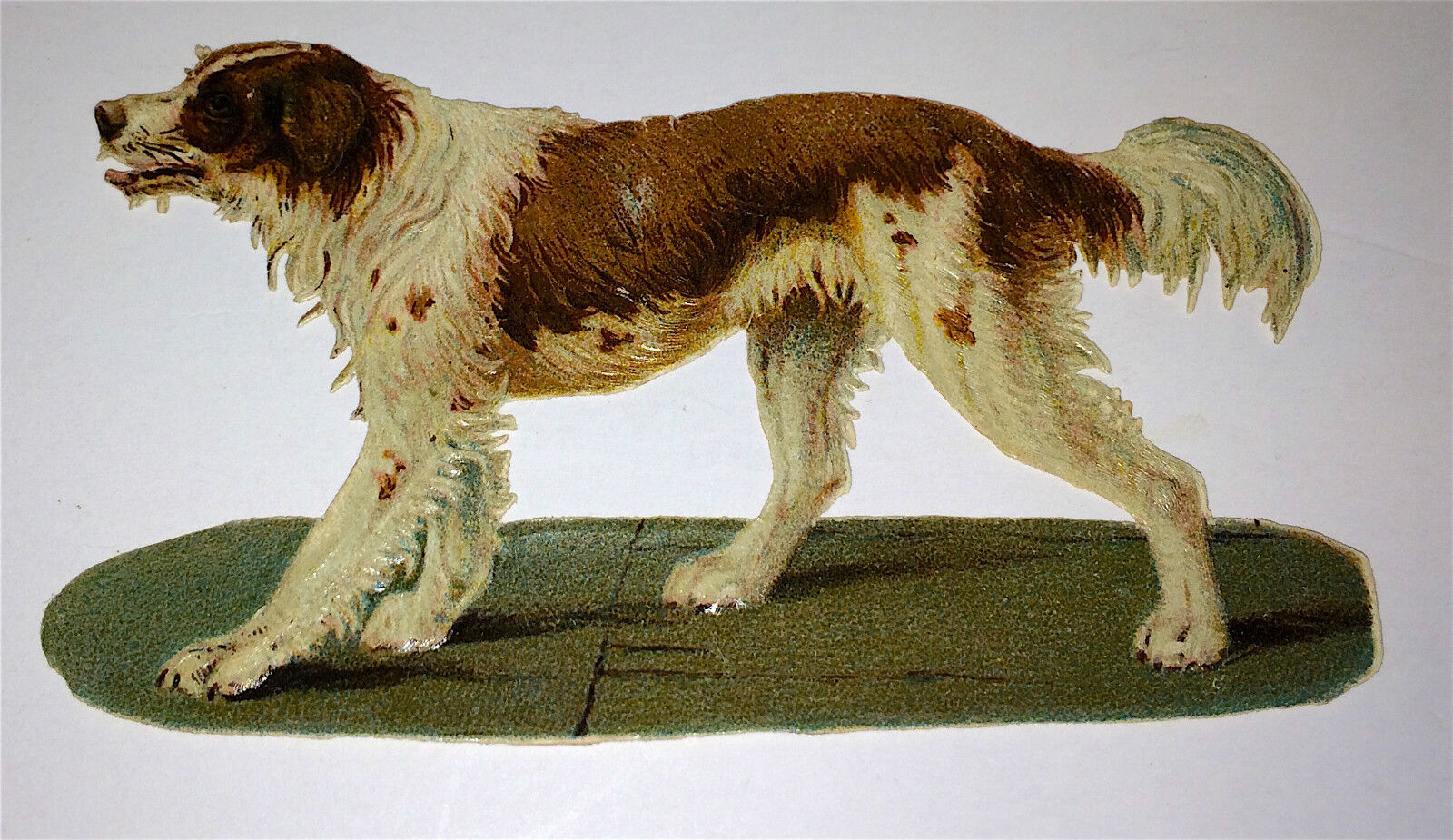 Antique Victorian Die Cut Pet Dog, Scrapbook Clipping C.1880\'s German Lithograph