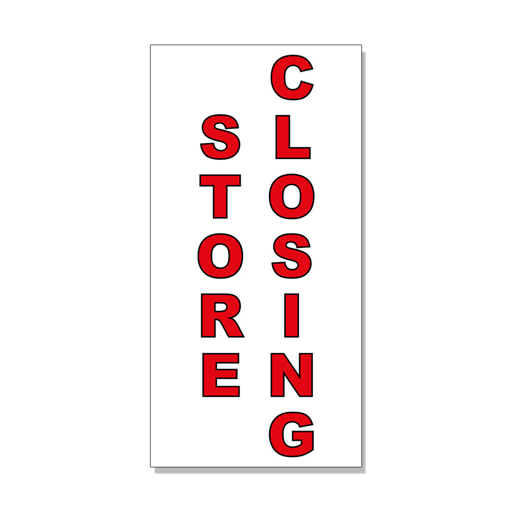 Store Closing Red DECAL STICKER Retail Store Sign