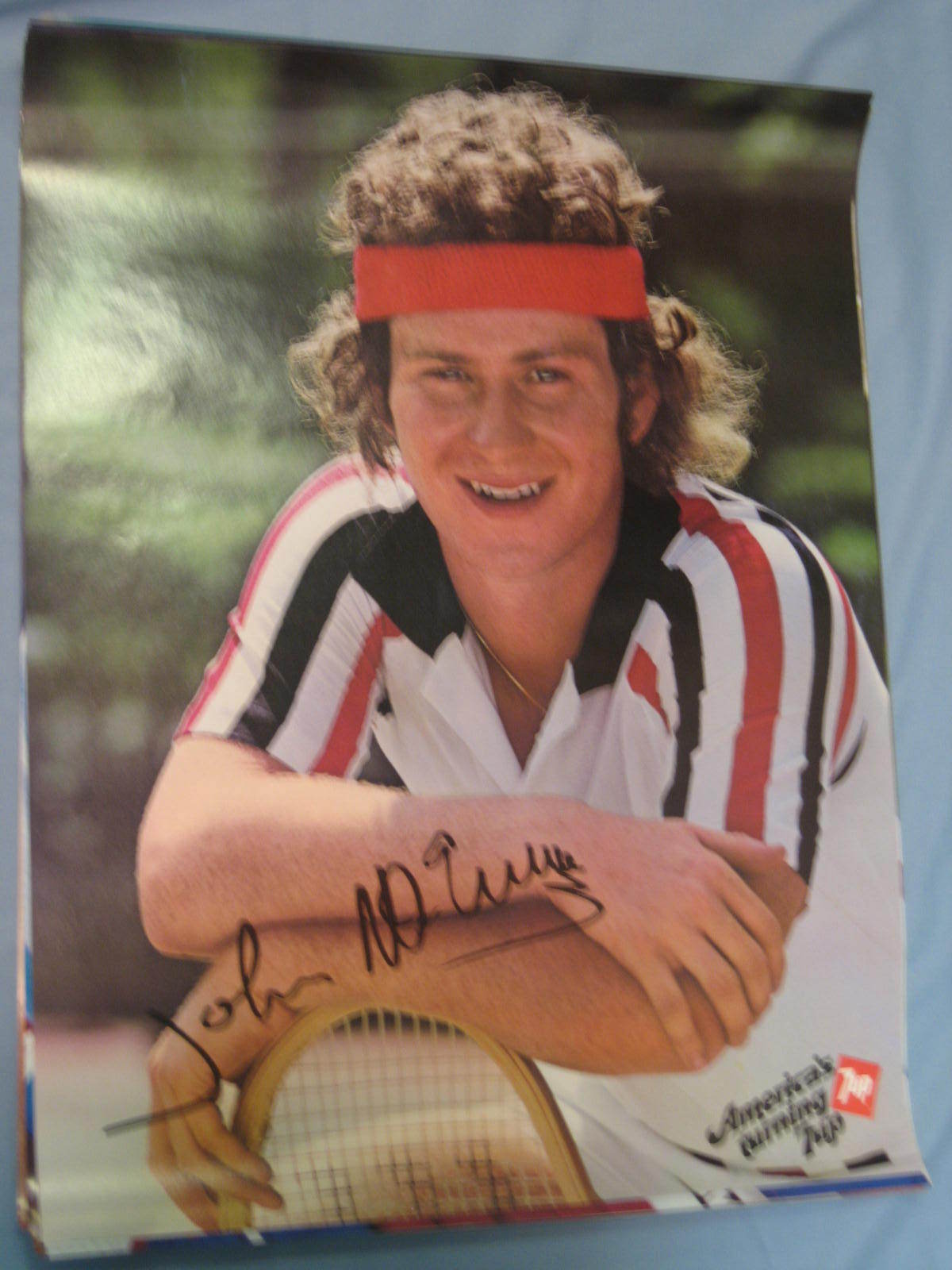 Original 1979 Pro Tennis Player John McEnroe Full-Size 19x25in. 7Up Poster MINT