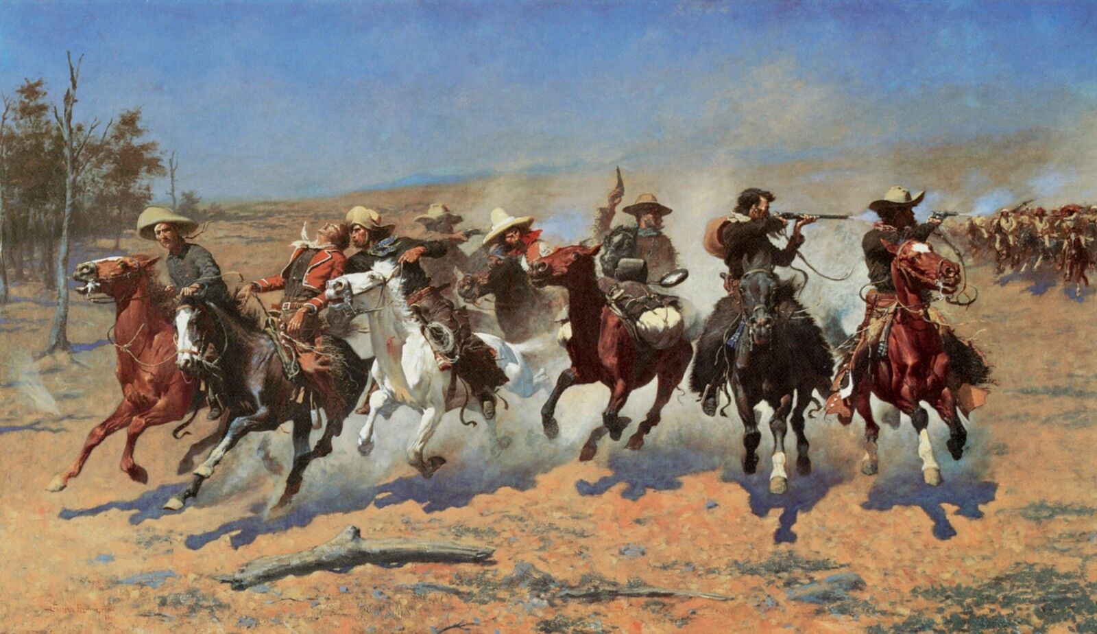 A Dash for the Timber by Frederic Remington Western Cowboys Paper Giclee 24x48