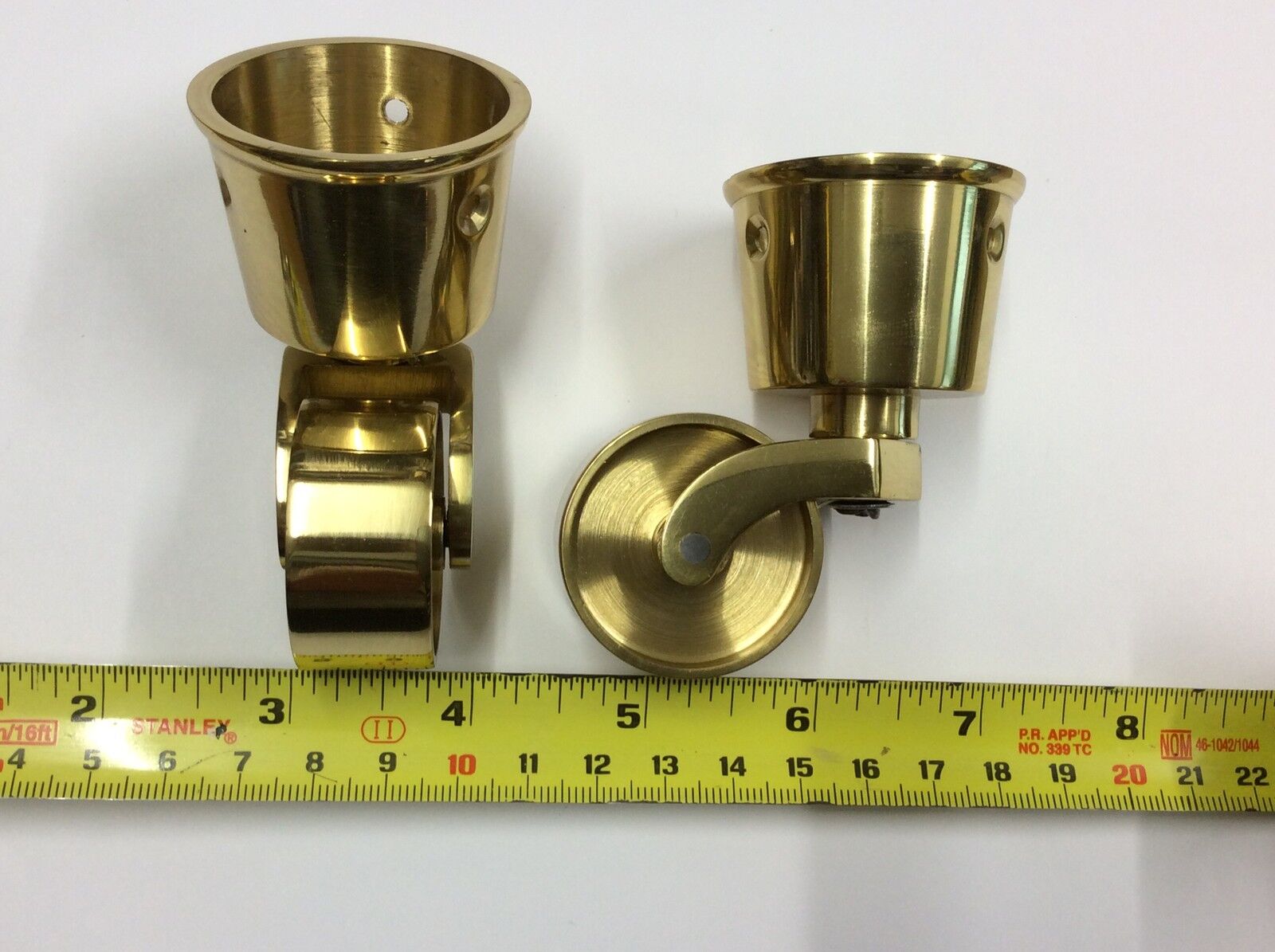   Solid Brass/ Nickel Castors,25,29,32,38 MM,Cup,Peg,Screw Fitting,Victorian sty