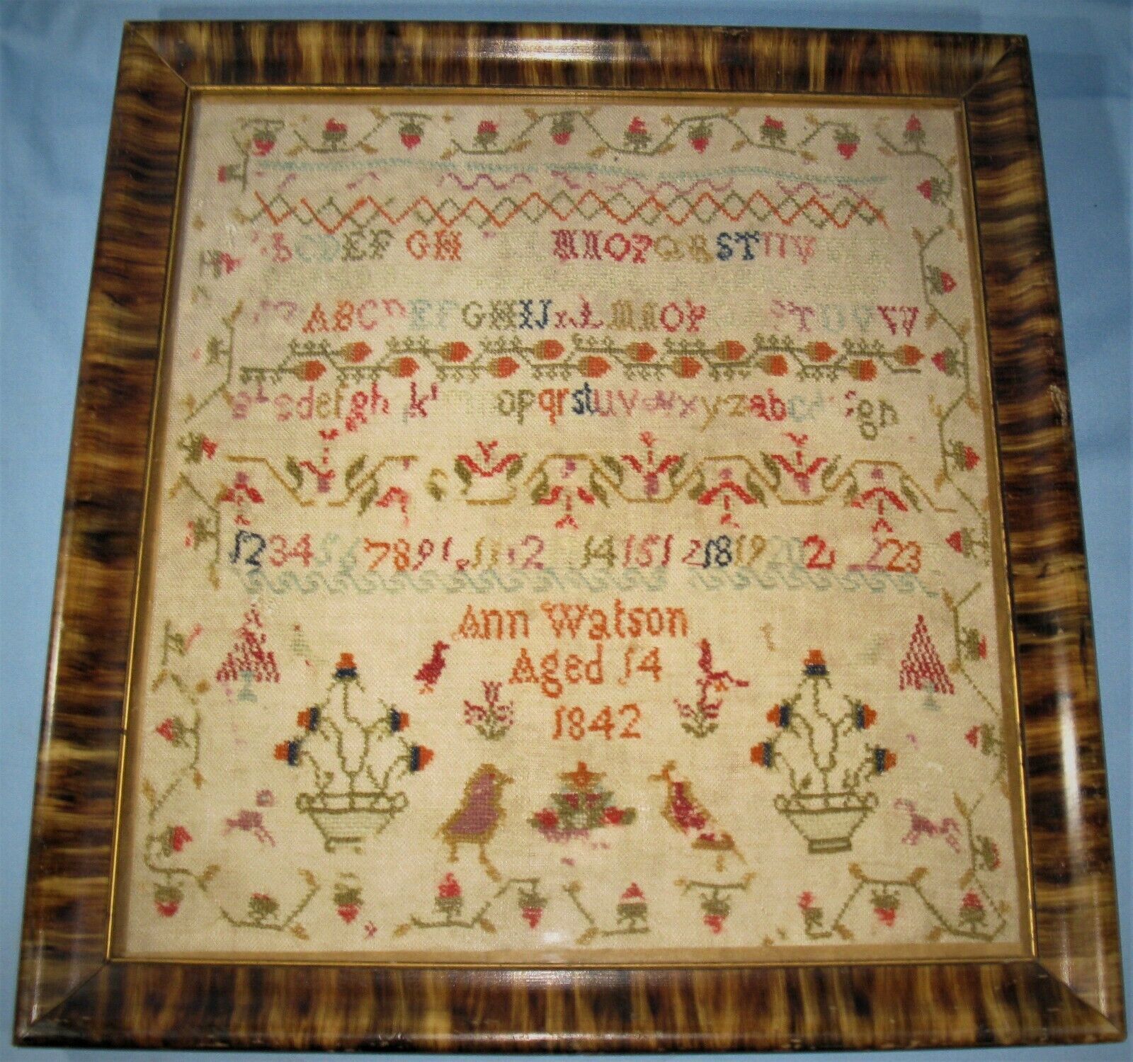 ANTIQUE 1842 HAND CRAFTED EMBROIDERY 17\
