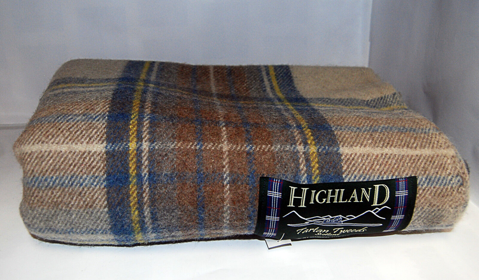 Scottish 100% Wool Tartan Rug Blanket Stewart Muted Blue
