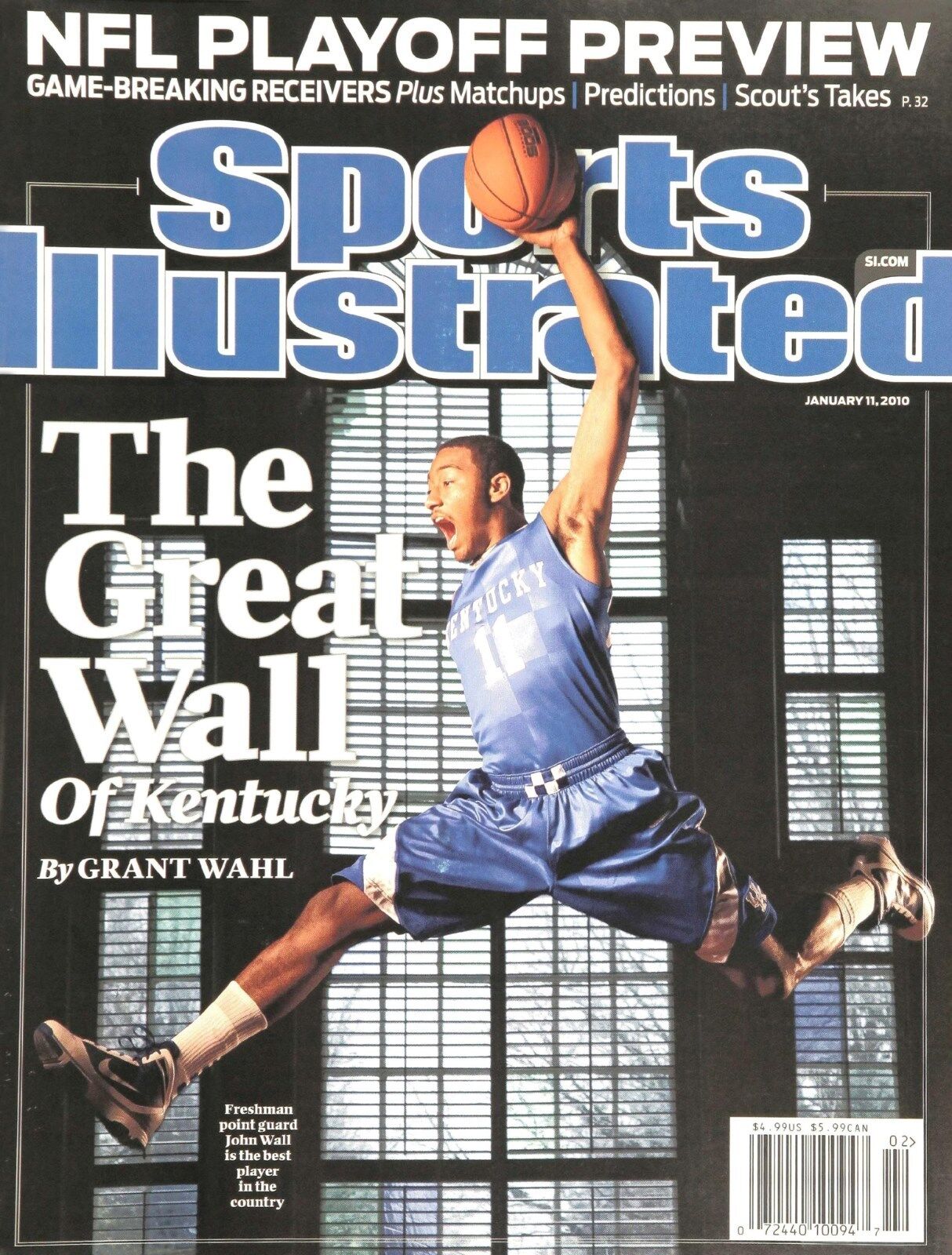 Kentucky Wildcats Sports Illustrated John Wall No Label 2010 The Great Wall