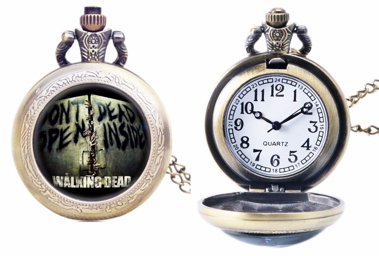 The Walking Dead TV Series Bronze Finish Pendant Pocket Timepiece