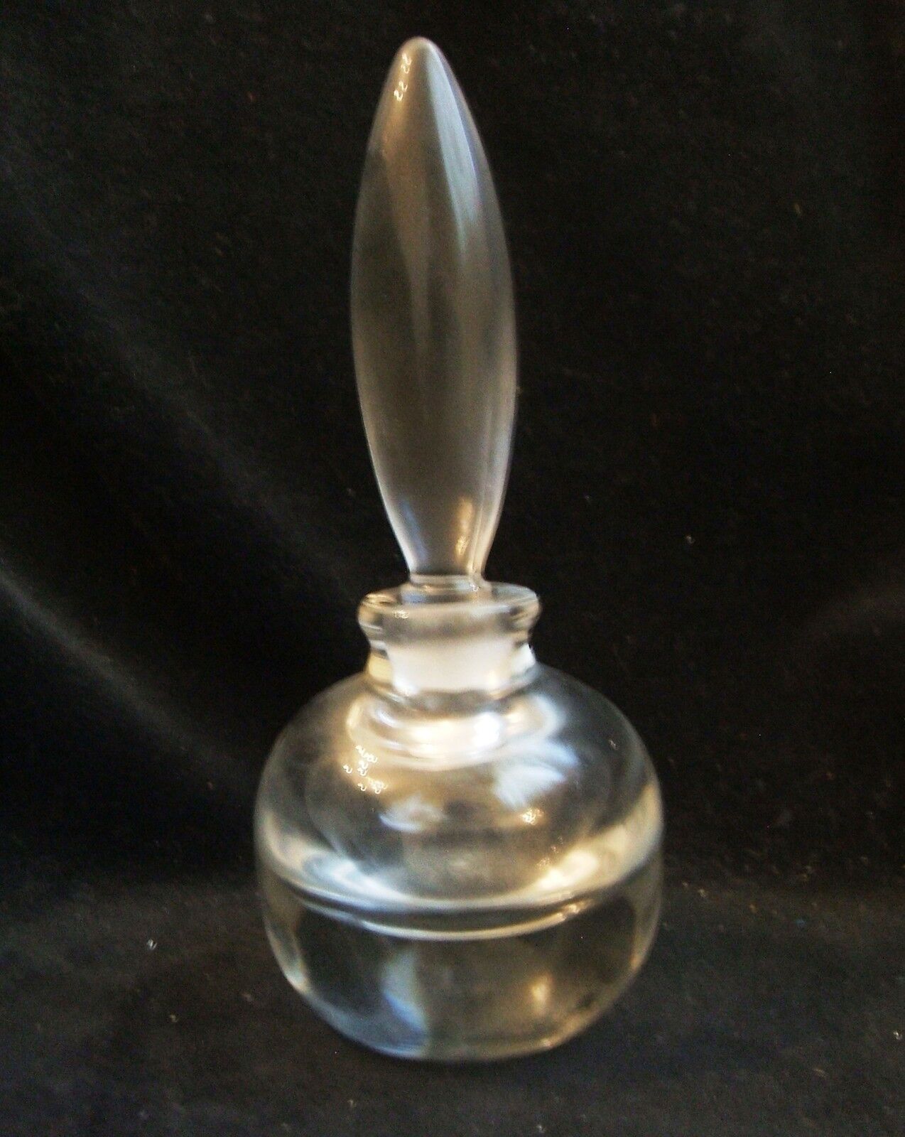 Vintage Viking Clear Heavy Blown Glass Perfume Bottle Mid-Century Modern