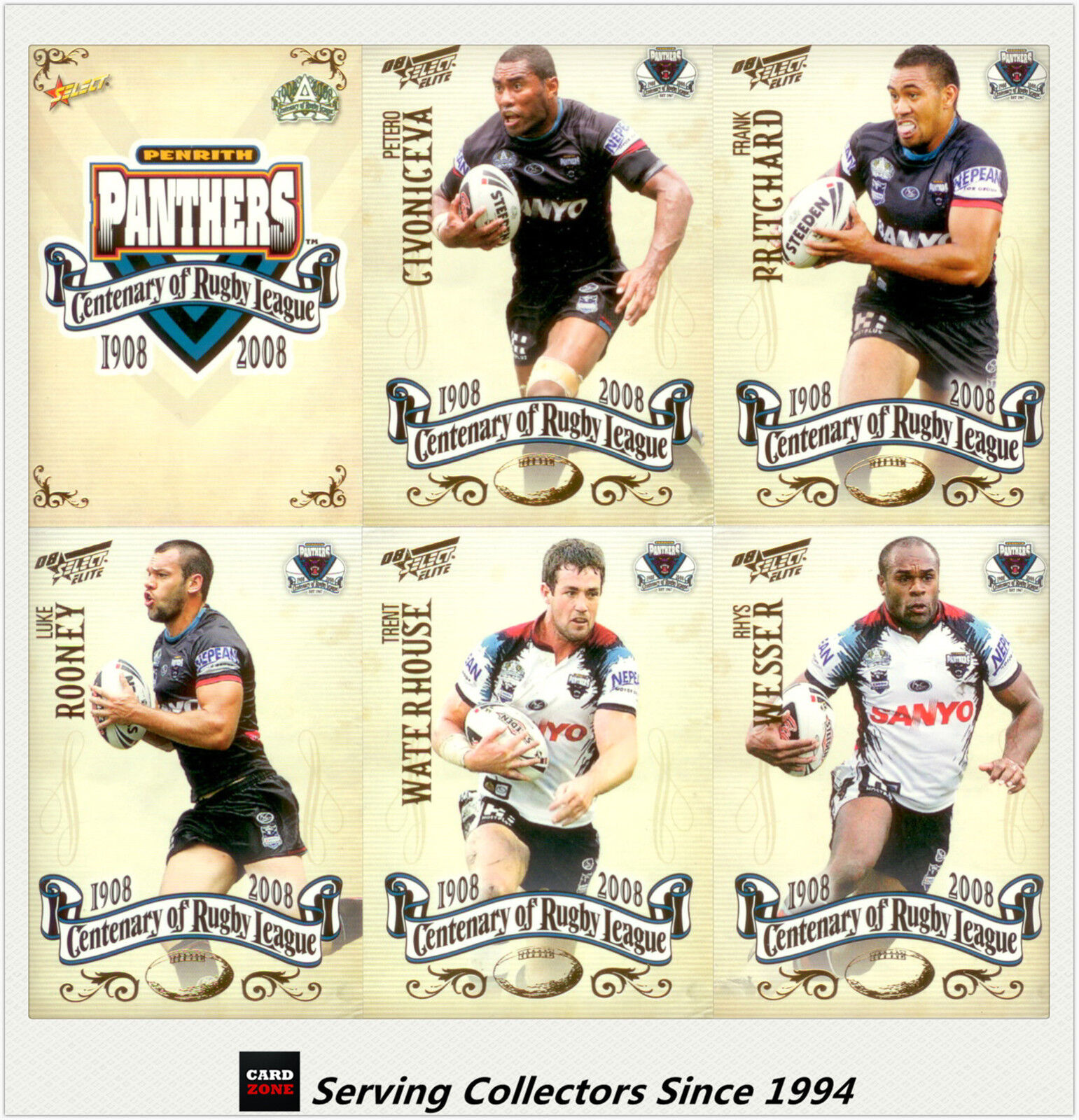 2008 NRL Centenary Of Rugby League Elite Players Card Team Set Panthers (6)