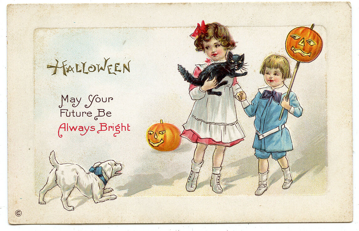 Halloween Children Black Cat Dog JOL May your future always be brightSeries 339E