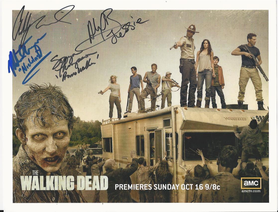 The Walking Dead photo signed by 4