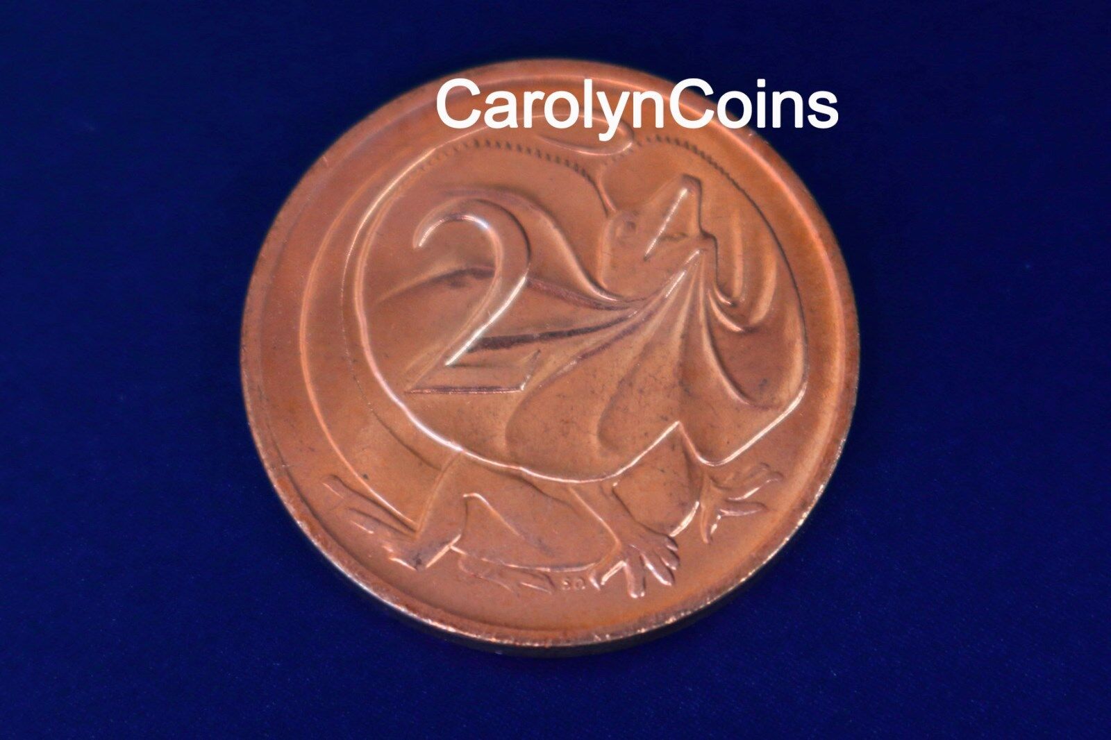 2c Coin 1980 Frilled Necked Dragon Lizard Australian 2 Cent UNC in 2x2 holder