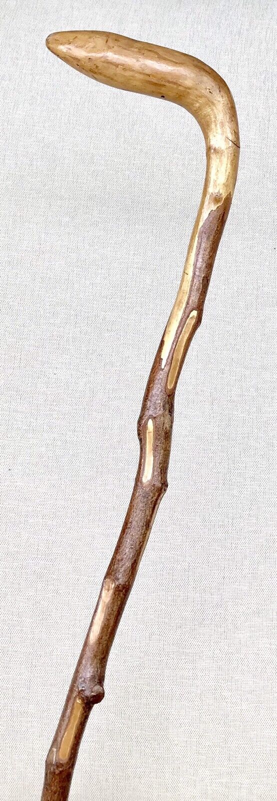 Vintage Antique Primitive Knobby Hardwood Shaft Knob Walking Stick Cane Old 31”L