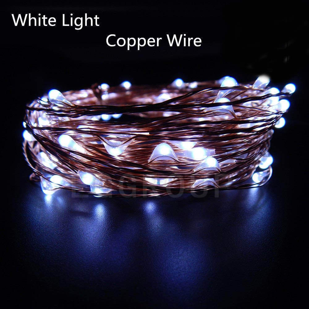 5/10M 20M 30M 50M Copper Silver Wire String Fairy Light Waterproof +Remote+Power