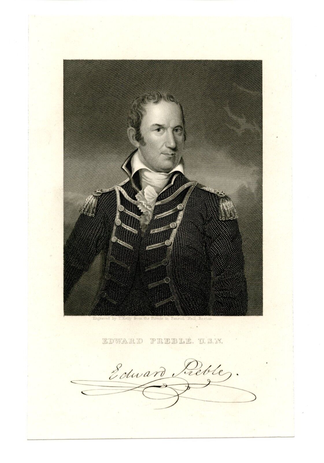 EDWARD PREBLE, Revolutionary War/US Navy Commodore/Barbary War, Engraving