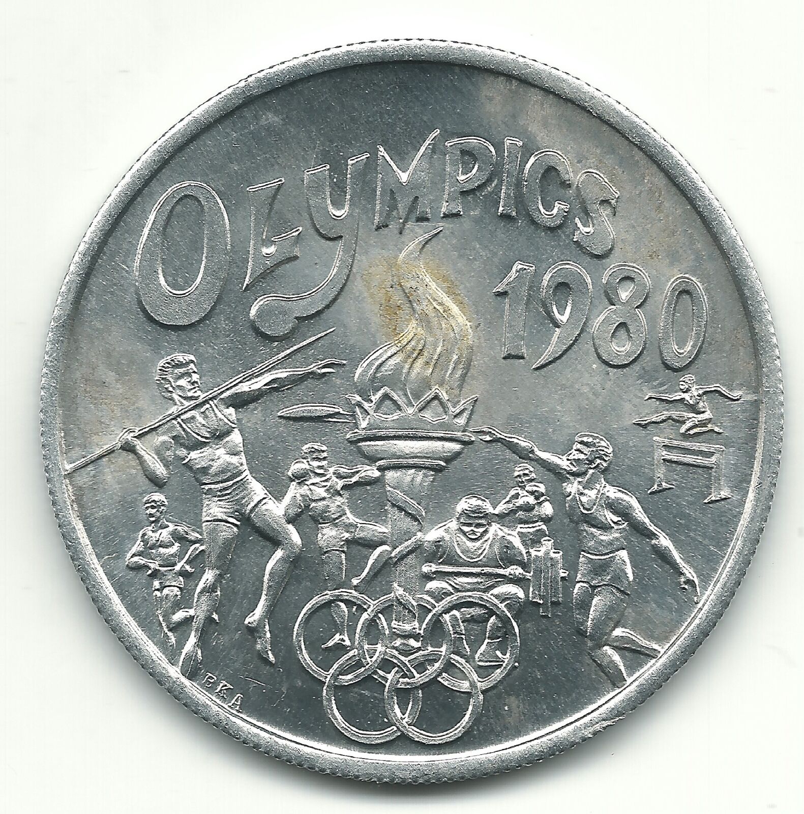 HIGH GRADE ALUMINUM THE GLADIATORS OLYMPICS 1980 TOKEN-JUL607