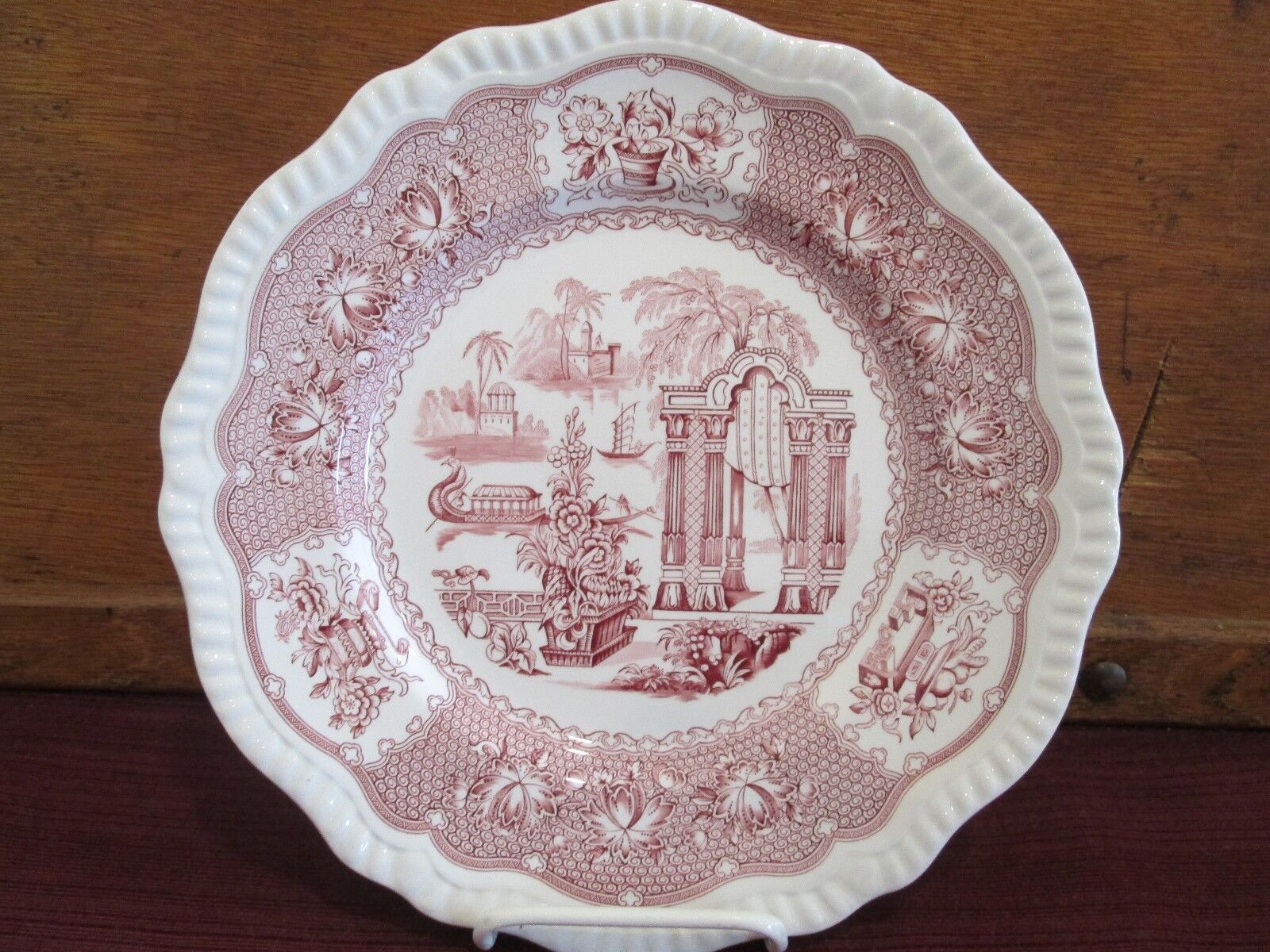SPODE ARCHIVE COLLECTION PINK -PAGODA DINNER PLATE - 11\
