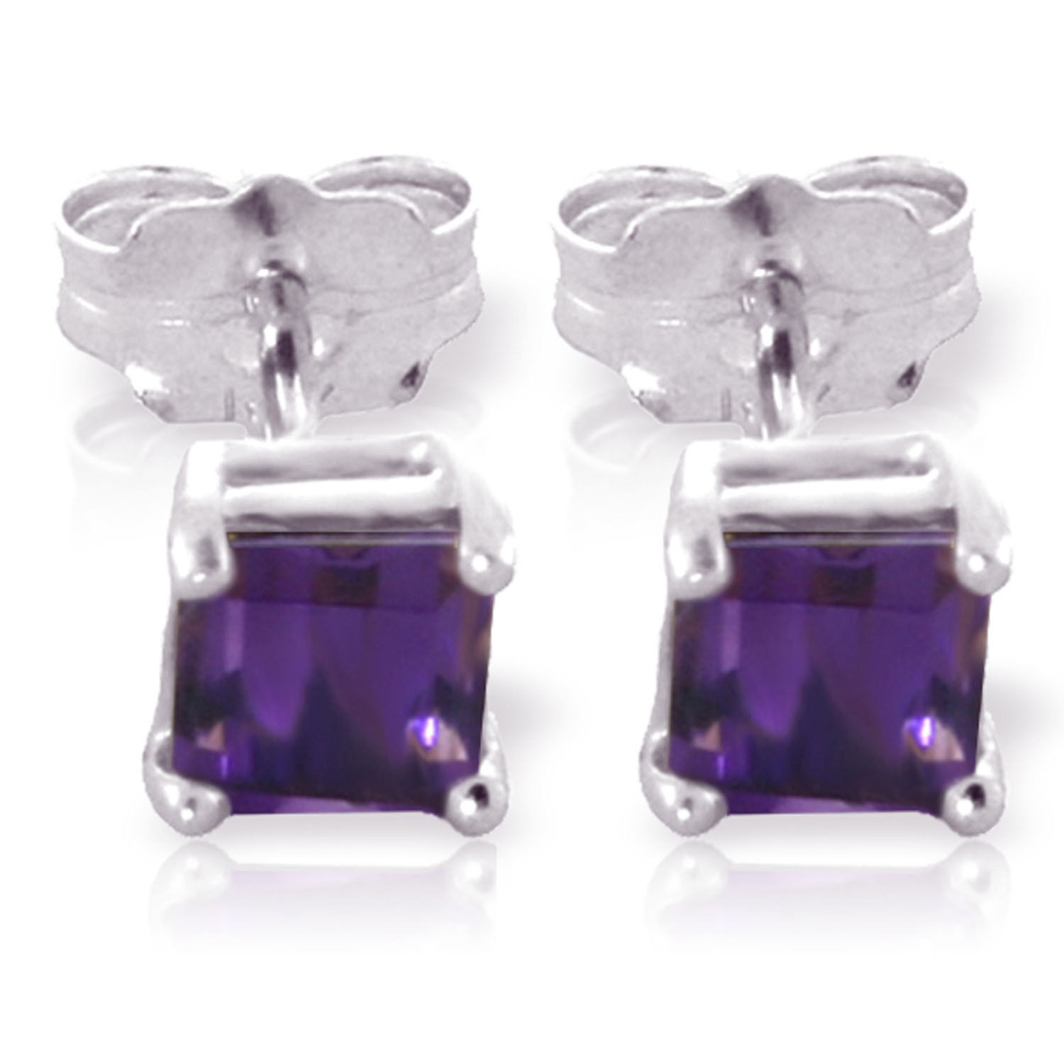0.65 CTW 14K Solid White Gold Paradisio Amethyst Earrings