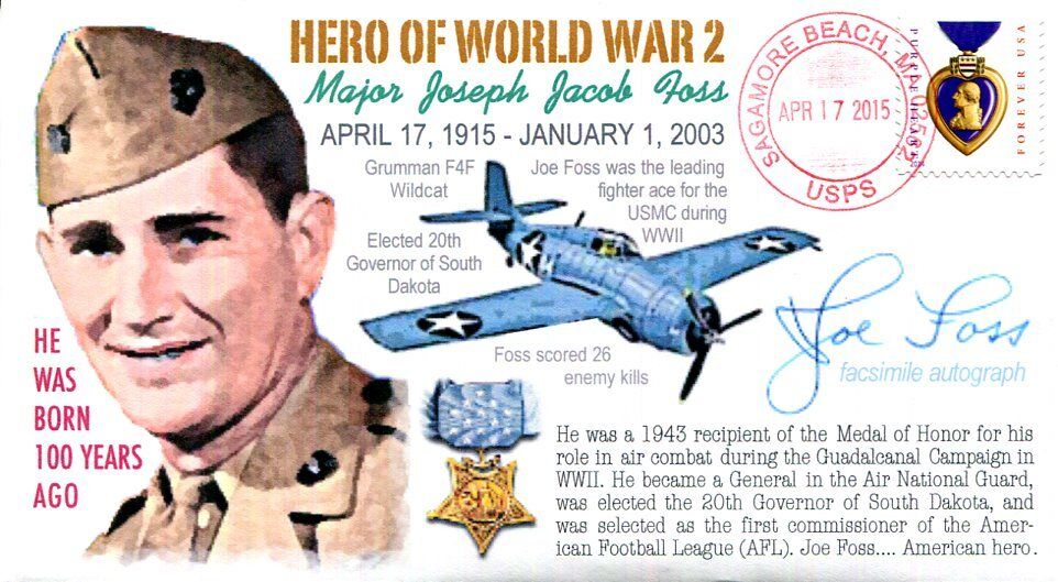 COVERSCAPE computer designed 100th birth of WWII USMC Fighter Ace Major Joe Foss