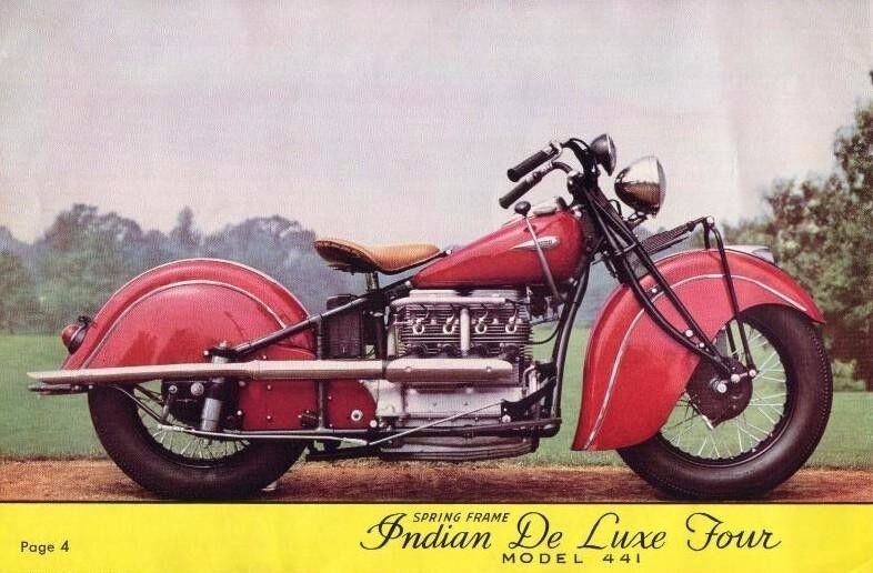 INDIAN 4 DeLux Four MOTORCYCLE MANUALs for 1938 1939 1940 1941 1942 441 Service