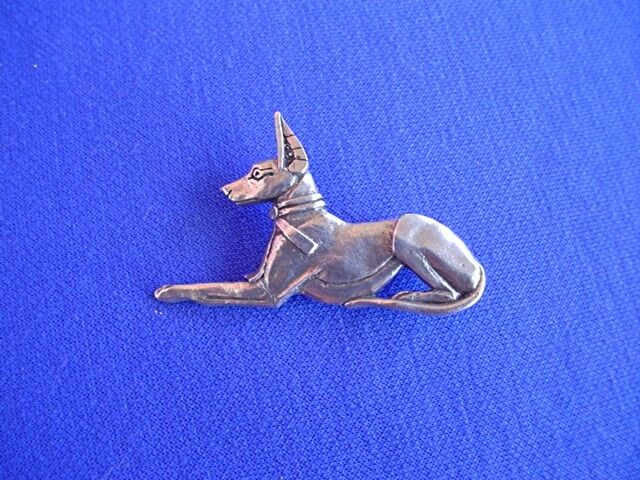 Anubis Pin Pharaoh Hound  #14B  Pewter Egyptian dog jewelry by Cindy A. Conter 