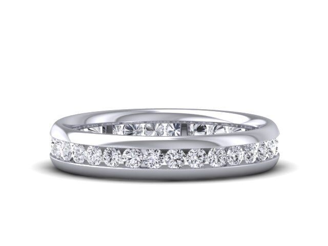 Brand New 4.4 mm Round Brilliant Cut Diamond Full Eternity Wedding Ring,18K Gold