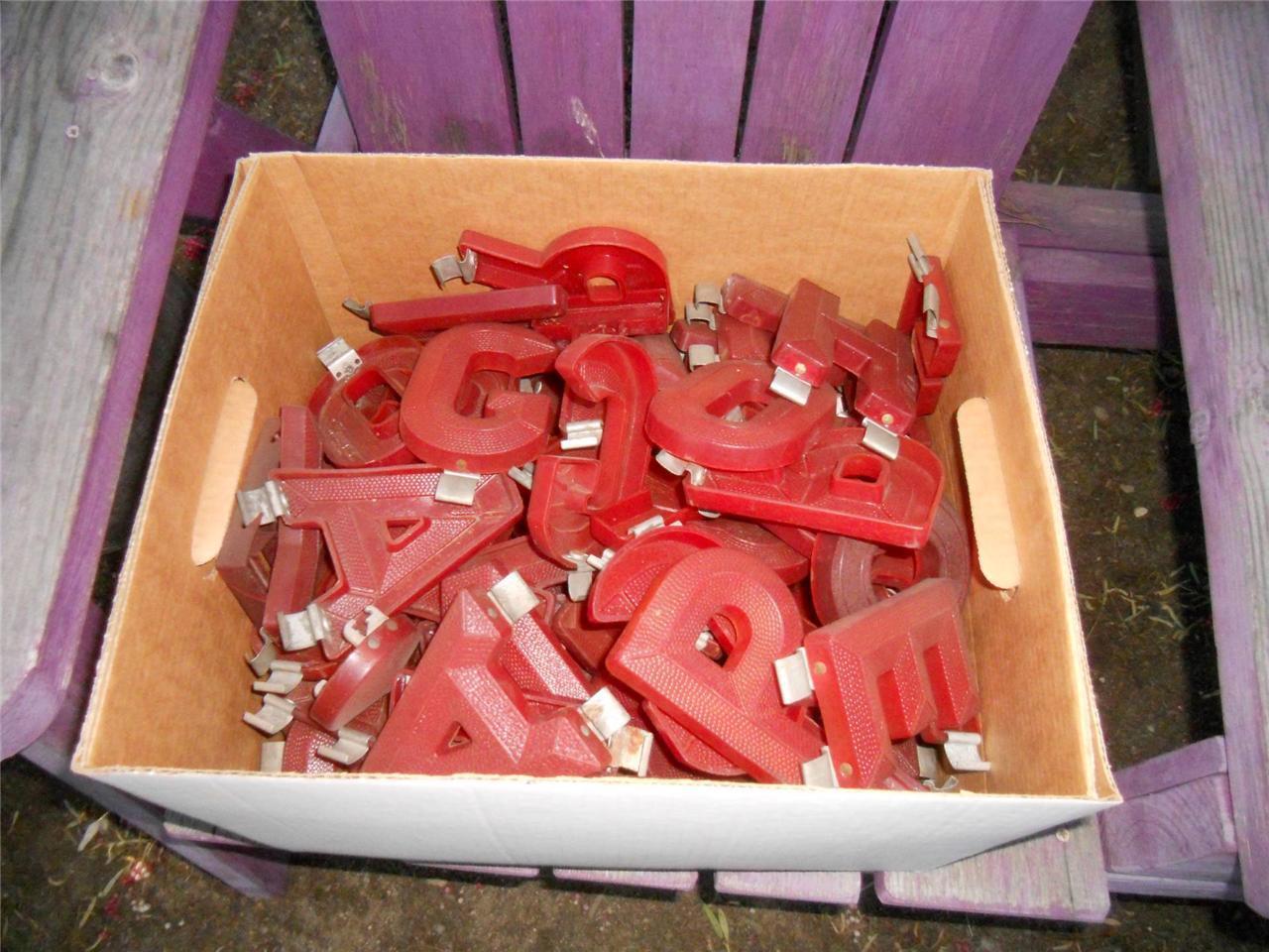 98 Vintage Movie Theatre Drive In Marquee Letters Red Bevelite 4-1/2\
