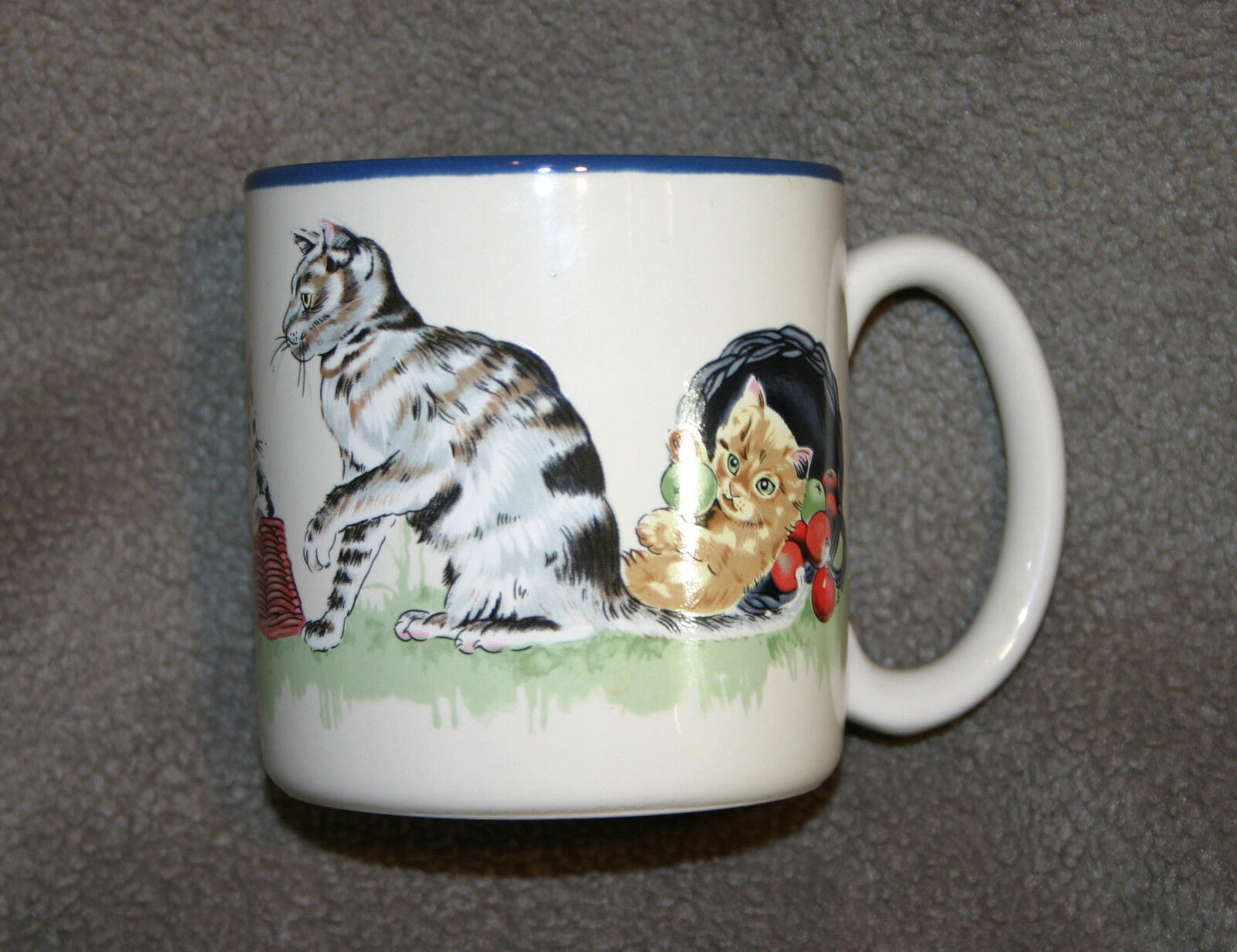 Vintage 1989 Potpourri Press CATS AT PLAY Kittens Coffee Mug Cup EUC