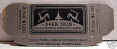 Vintage Deer Skin Condom  Prophylactic Box Old Stock