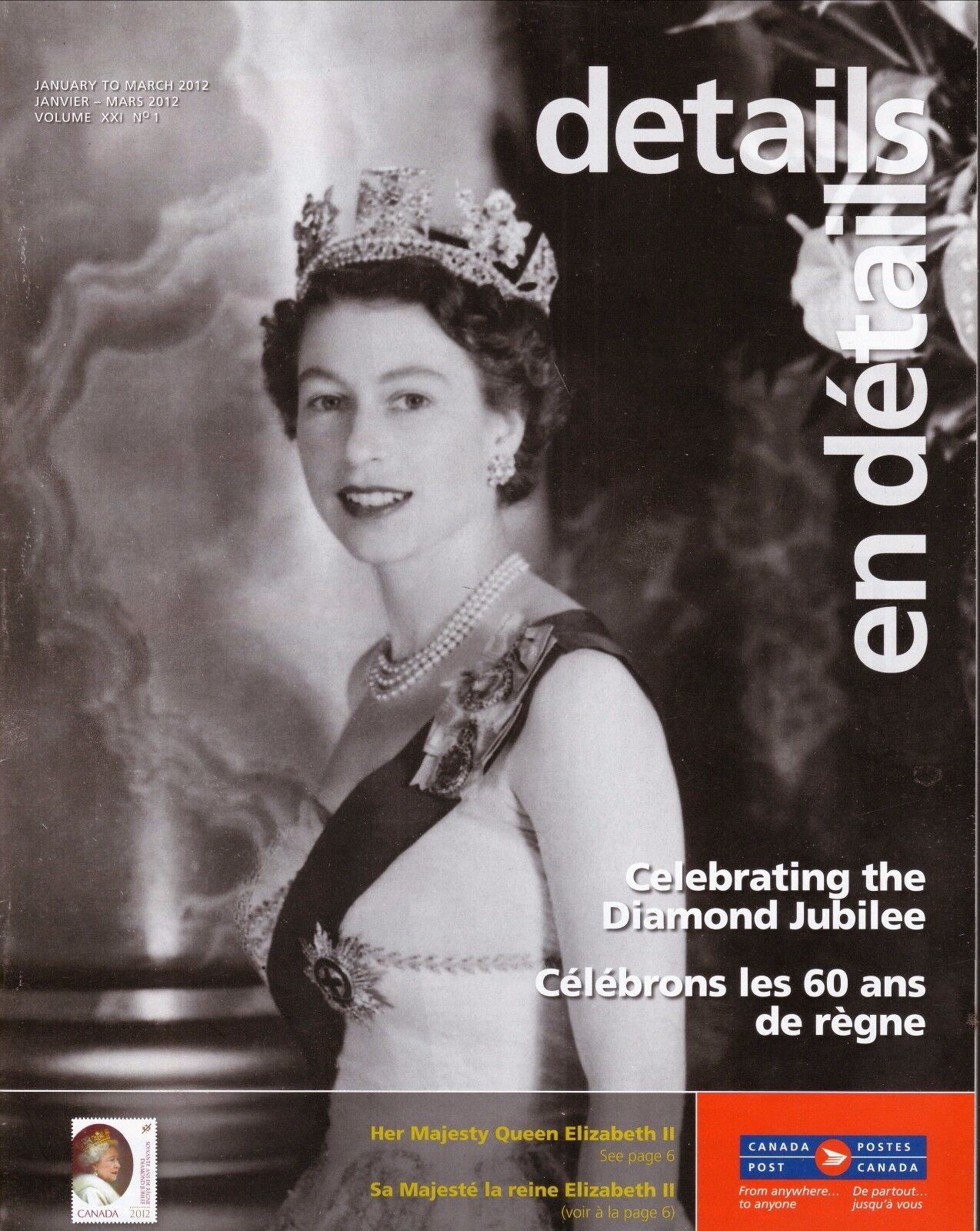 Queen Elizabeth II--2012 Canada Post Details Magazine
