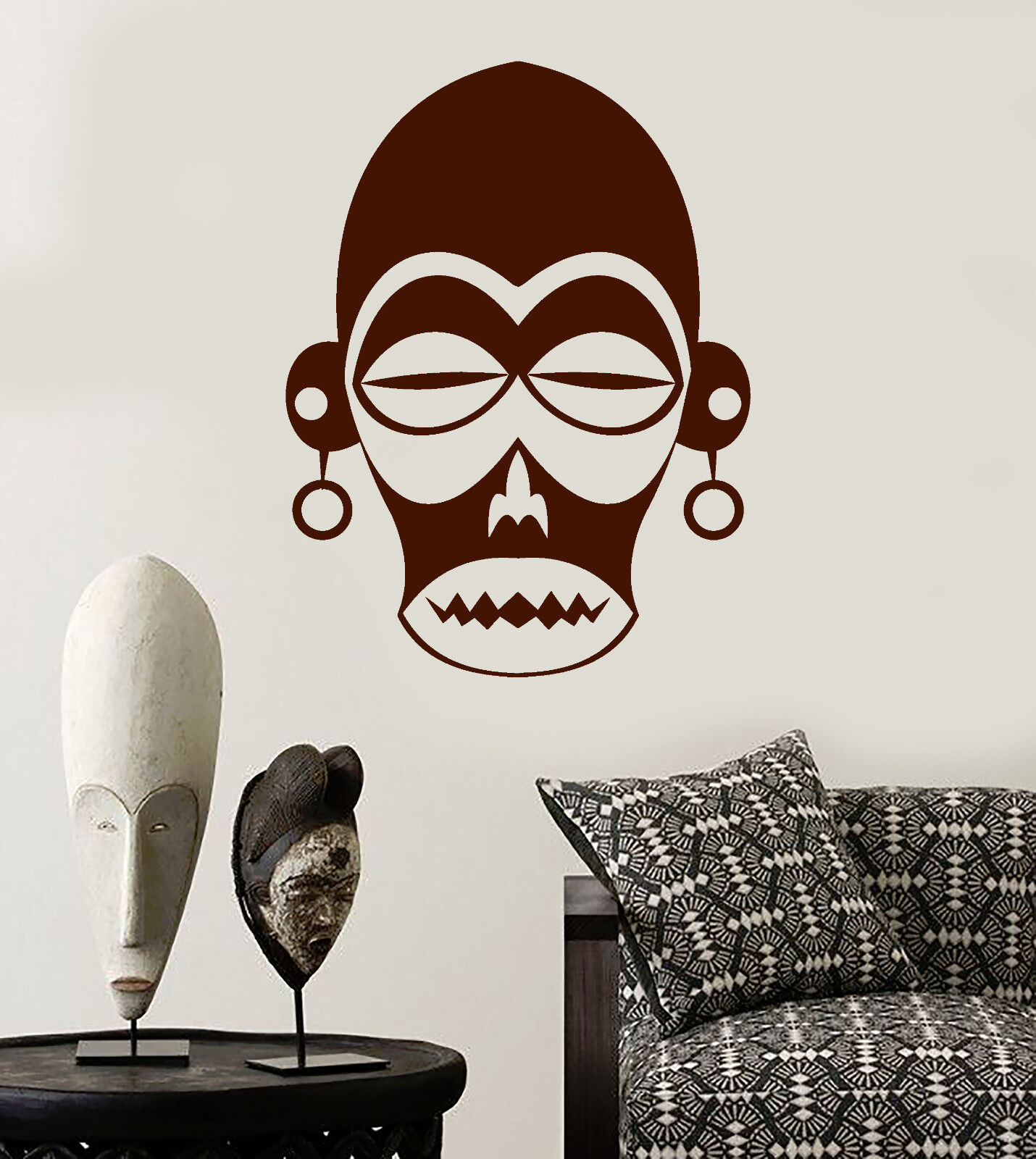 Vinyl Wall Decal African Mask Ethnic Decoration Room Africa Stickers (ig4041)