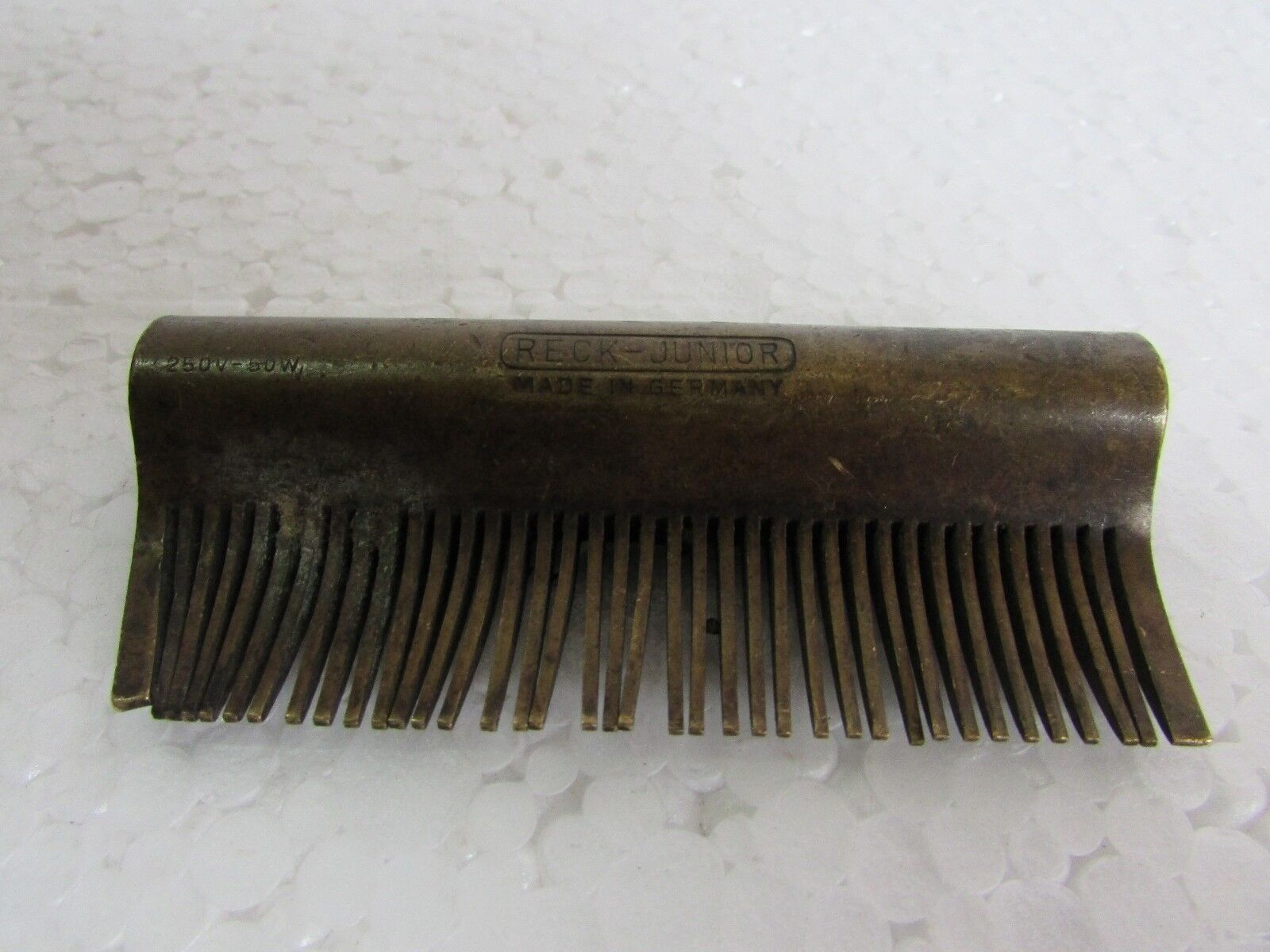 Vintage Old Rare Brass Hair Comb Reck Junior Made in Germany collectible  