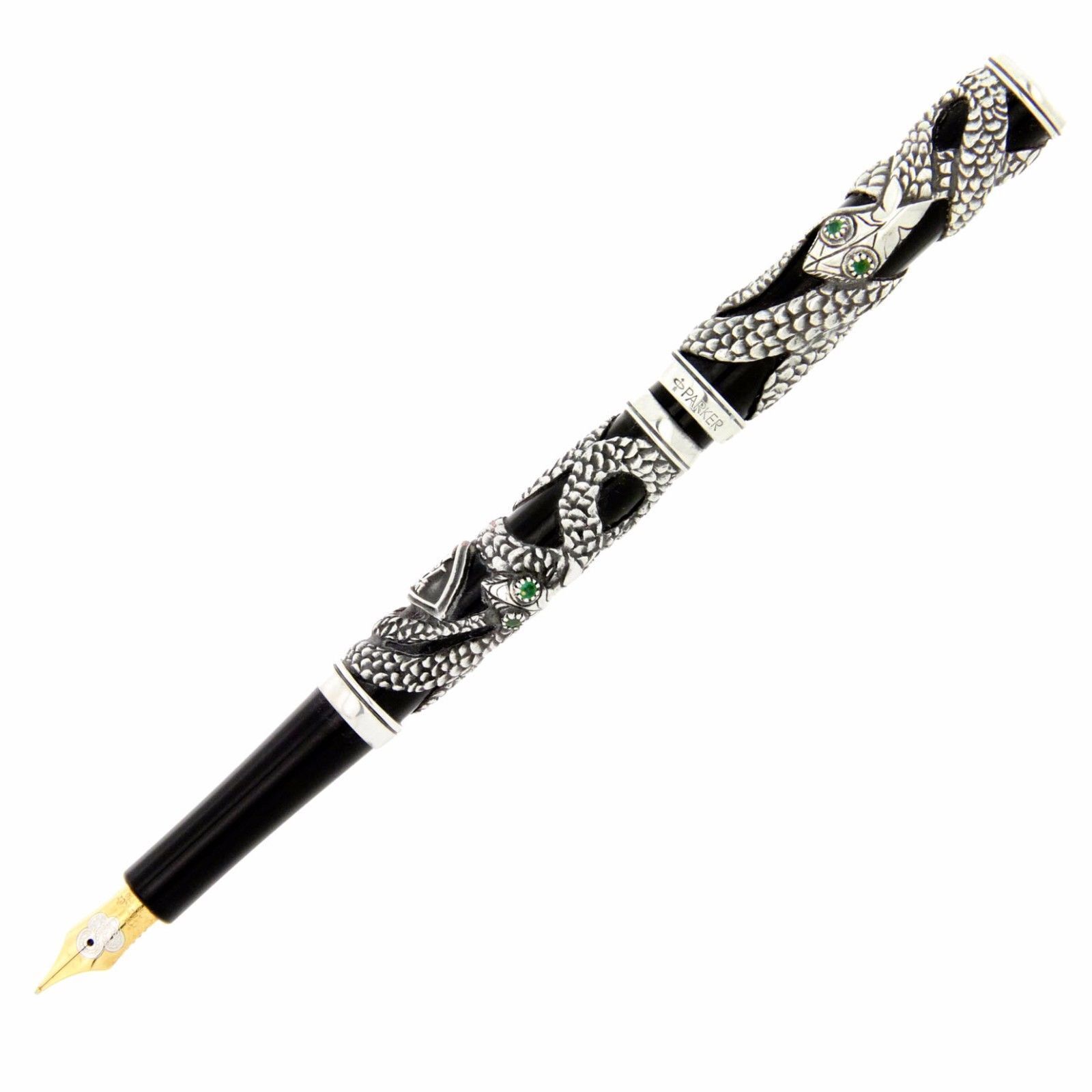 PARKER DUOFOLD  LIMITED EDITION STERLING SILVER SNAKE FOUNTAIN  PEN NEW IN BOX  
