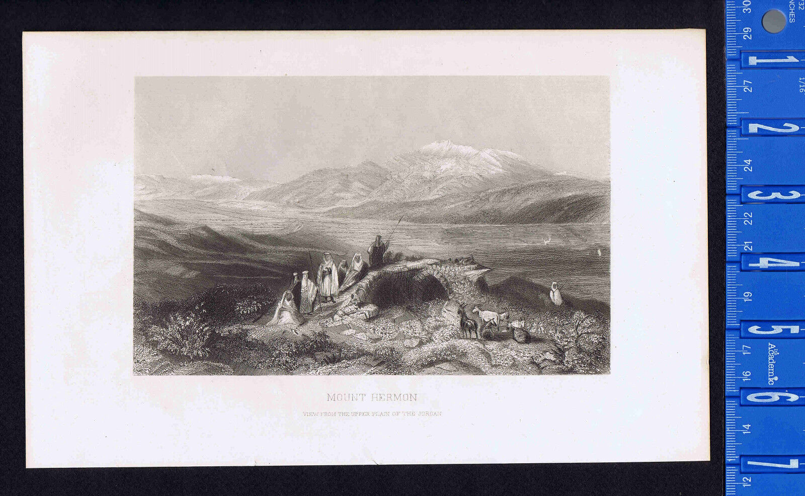 Mount Hermon View from Plain of the Jordan - 1862 Engraved Print